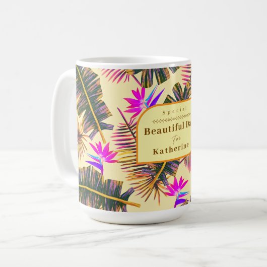 Mug Palm Paradise jaune (Devant gauche)
