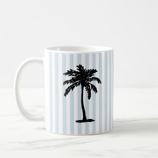 Mug Palm Tree Beach Nautical Stripe (Gauche)