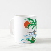 Mug Palm Tree by the River | Tropical Sunset Art (Devant gauche)