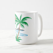Mug Palm Tree by the River | Tropical Sunset Art (Devant droit)