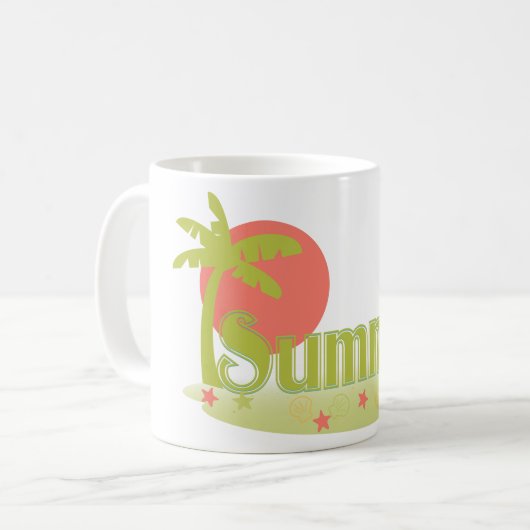 Mug Palm Tree été avec soleil et plage (Devant gauche)