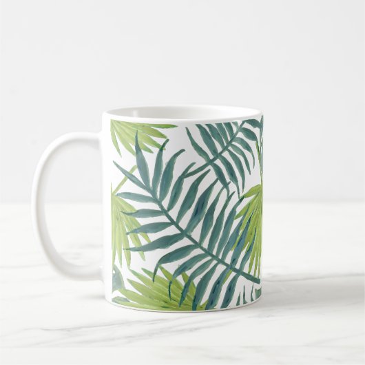 Mug Palm Tree Fronds Peinture hawaïenne (Gauche)