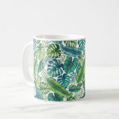 Mug Palm vert et Turquoise Tropical Banana Monstera Fe (Devant gauche)