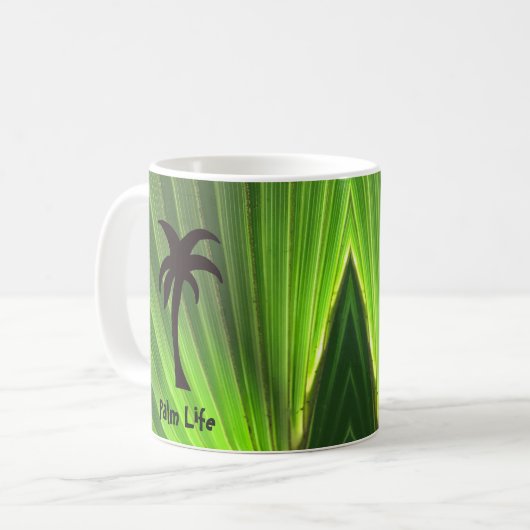 Mug Palm vert Frond avec Palm Tree (Devant gauche)