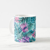 Mug Palme rose et Turquoise Tropical & Monstera Feuill (Devant gauche)