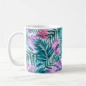 Mug Palme rose et Turquoise Tropical & Monstera Feuill (Gauche)
