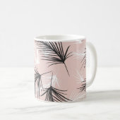 Mug Palmes Noir Blanc Tone Rose (Devant droit)