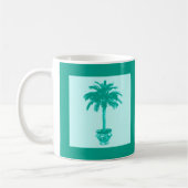 Mug Palmier à pointes - turquoise et aqua (Gauche)
