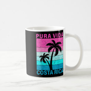 Mug Palmier au coucher du soleil rétro Costa Rica Vaca