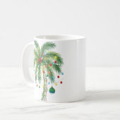 Mug Palmier de Noël tropical avec lumières et ornam (Devant gauche)
