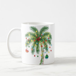 Mug Palmier de Noël tropical avec lumières et ornam