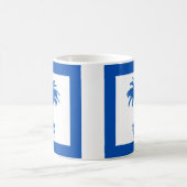 Mug Palmier en pot - bleu cobalt et blanc (Centre)