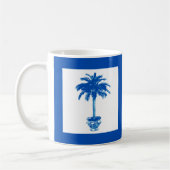 Mug Palmier en pot - bleu cobalt et blanc (Gauche)