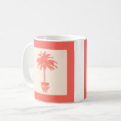 Mug Palmier en pot - nuances d'orange corail (Devant gauche)
