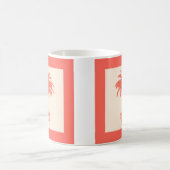 Mug Palmier en pot - nuances d'orange corail (Centre)