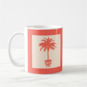 Mug Palmier en pot - nuances d'orange corail (Gauche)
