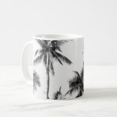 Mug Palmier Feuille Noir Blanc (Devant gauche)