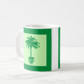 Mug Palmier pointillé - émeraude et vert clair (Devant gauche)
