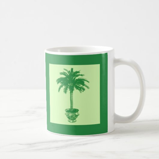 Mug Palmier pointillé - émeraude et vert clair (Droite)