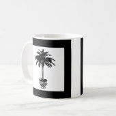 Mug Palmier pointu - noir et blanc (Devant gauche)