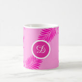 Mug palmier rose feuille moderne du milieu du siècle (Centre)