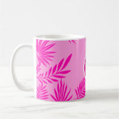 Mug palmier rose feuille moderne du milieu du siècle (Gauche)