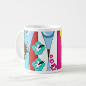 Mug Palmier surfant de planches de surf de plage (Devant gauche)