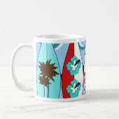 Mug Palmier surfant de planches de surf de plage (Gauche)