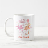 Mug Palmier tropical coloré Noël personnalisé (Gauche)