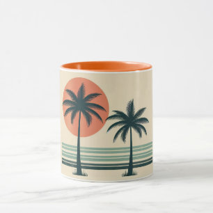 Mug Palmier tropical rétro/vintage