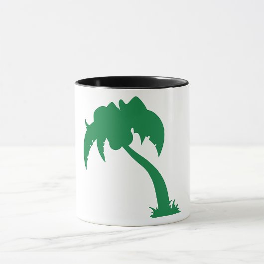 Mug Palmier Tropical Silhouette Green Island Beach
