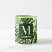 Mug Palmier vert tropical Monogramme (Centre)