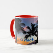 Mug Palmiers couchés de soleil de Maui Hawaii (Devant gauche)