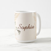 Mug Palmiers d'aquarelle moderne Boho personnalisé (Devant droit)