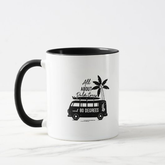 Mug Palmiers et 80 degrés Retro Van Surf (Gauche)
