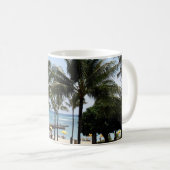 Mug Palmiers et plage sur une cannette à café (Devant droit)