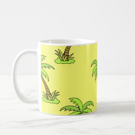 Mug Palmiers : Illustration Vintage. (Gauche)