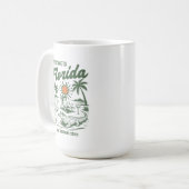 Mug Palmiers Rétro Floride Alligator Coucher de Soleil (Devant gauche)