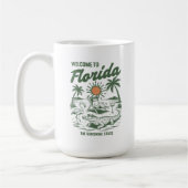 Mug Palmiers Rétro Floride Alligator Coucher de Soleil (Gauche)