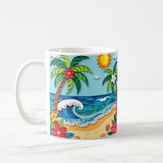 Mug Palmiers sur la Plage  (Gauche)