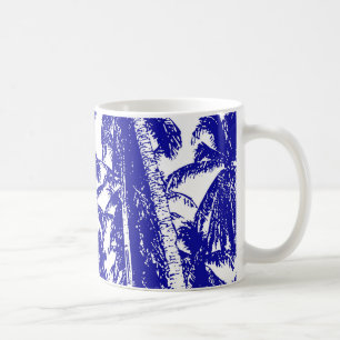 Mug Palmiers tropicaux. Motif à feuilles posterisées..