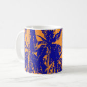Mug Palmiers tropicaux. Motif à feuilles posterisées.. (Devant gauche)