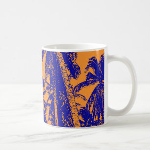 Mug Palmiers tropicaux. Motif à feuilles posterisées..