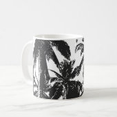 Mug Palmiers tropicaux. Motif à feuilles posterisées.. (Devant gauche)