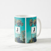 Mug Palmiers tropicaux Retro Vibe Monogramme (Devant droit)