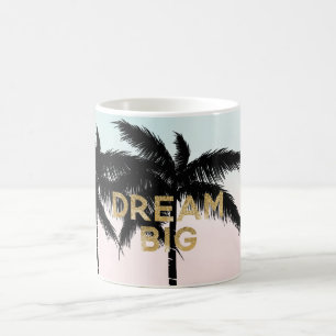 Mug Palmiers Tropicaux Rose Menthe Ombré or rêve grand