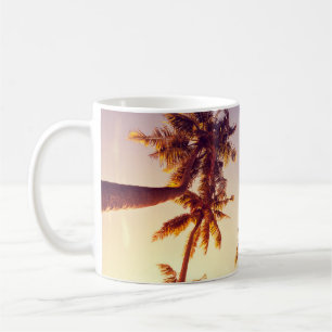 Mug Palmiers vintages Ciel bleu