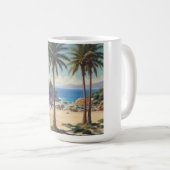 Mug Palmiers vintages Côte d'Azur Voyage (Devant droit)
