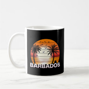 Mug Palmiers Vintages de la Barbade Plage d'été