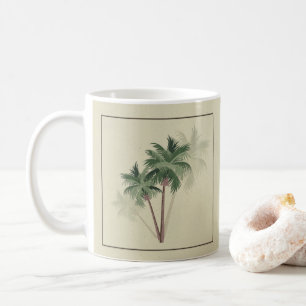 Mug Palmiers Vintages tropicaux sur vert pâle